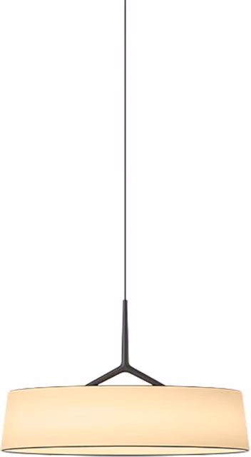 Lampada a sospensione Vibia Dama in metallo e carta, disponibile nei colori nero e beige con luce LED bianco caldo e altezza regolabile