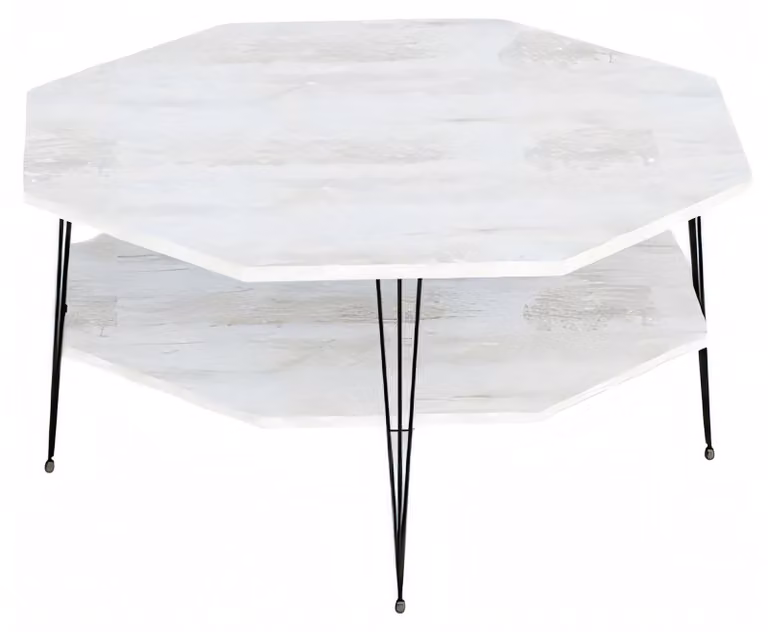 Weißer moderner Couchtisch aus Holz