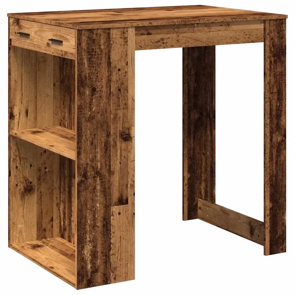 Tavolo da Bar rettangolare vidaXL in legno antico marrone L: 102 cm, P: 70 cm, H: 103,5 cm – 2