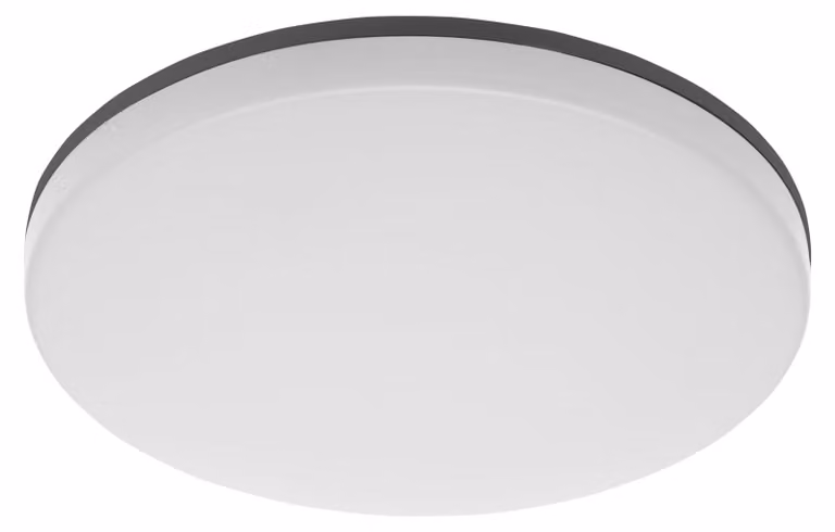 Pannello luminoso a LED, rotondo, dimmerabile, 24 W, 2400 lumen, grado di protezione IP54, IK10, colore nero