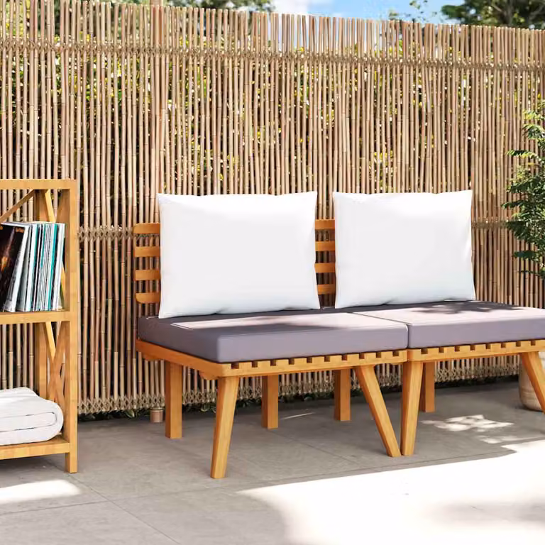 Sedia da giardino vidaXL in legno massello di acacia con cuscini rimovibili resistenti alle intemperie
