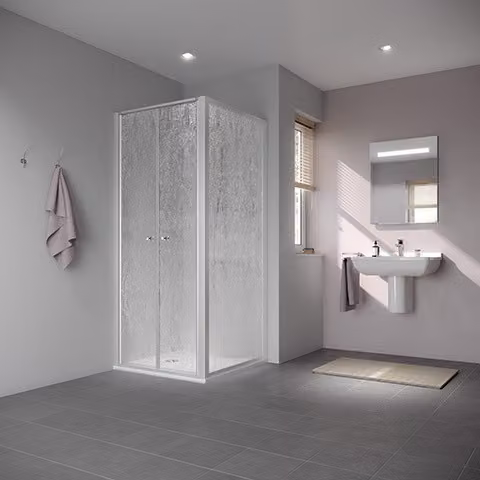 Porta a battente Kermi Nova 2000 PTD 800x1850 mm Argento opaco lucido Kerolan Fontana