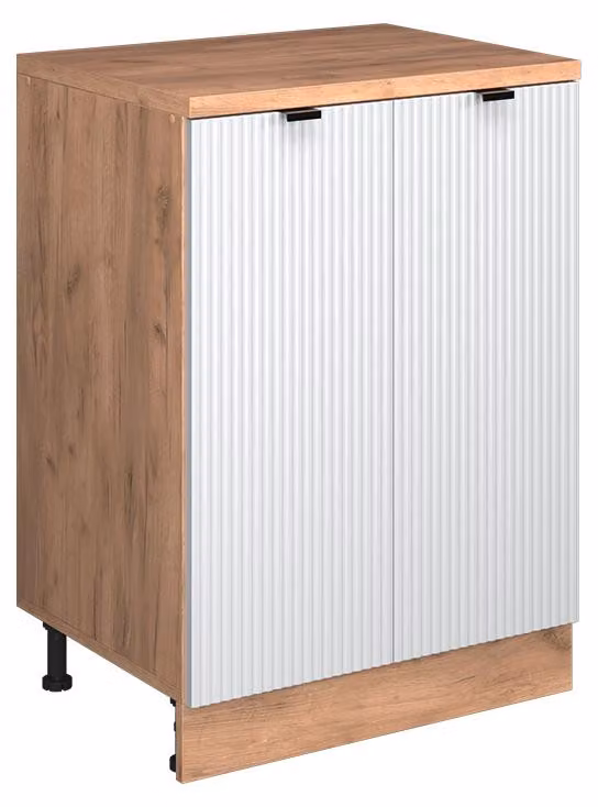 Mobile cucina sottotetto Vicco R-Line Ondulazione bianca 60 cm senza inclinazione con 2 ante, Model 61768