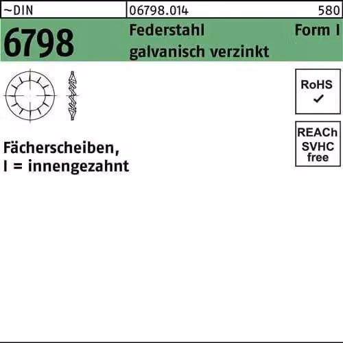 Rondelle dentate Reyher DIN 6798 FederSt. I 5.3 vz 067980149053000 (500 pz.)