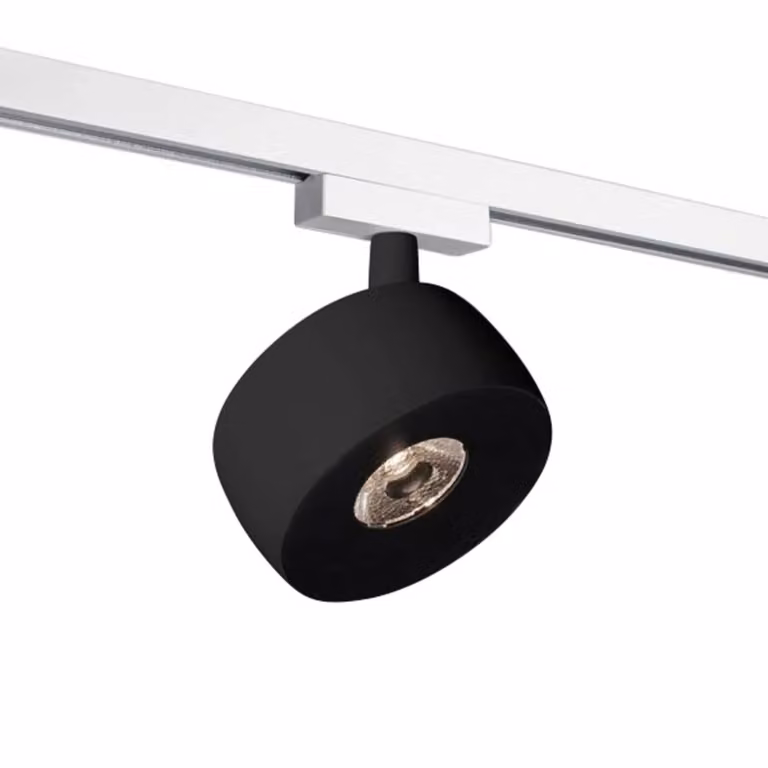 Molto Luce Spot a binario LED Vibo Volare 927 bianco/nero 35°, Nero, Soggiorno / Sala da pranzo, Alluminio, Moderno, Sistema a binario