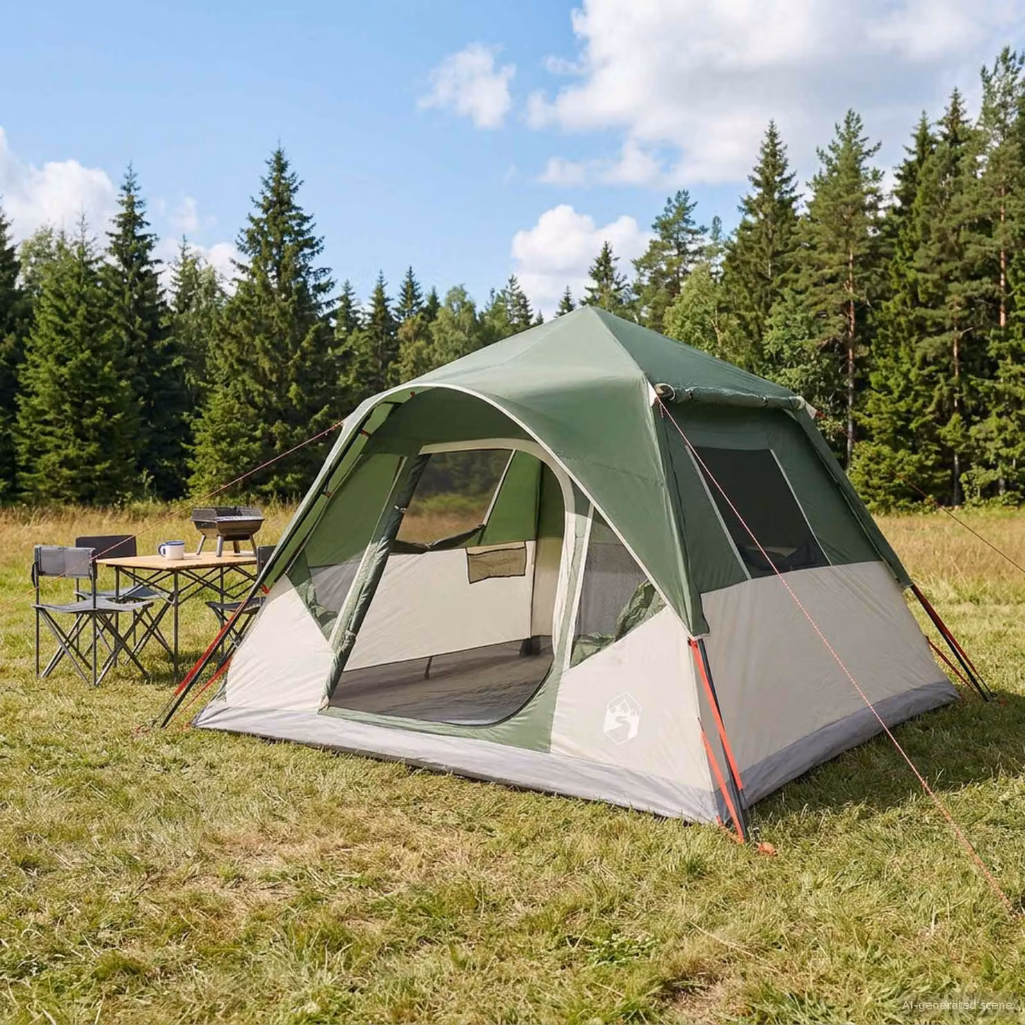 Tenda Istantanea vidaXL Verde in Poliestere e Acciaio L: 305 cm, P: 275 cm, H: 190 cm