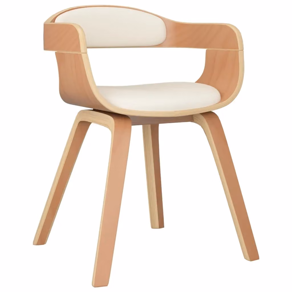 Sedia da Pranzo vidaXL in Legno e Similpelle Beige per Cucina e Sala da Pranzo – 2
