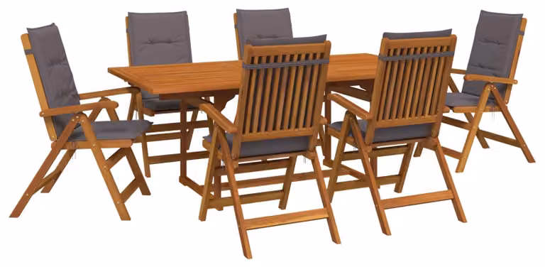 Set da esterno per giardino con ombrellone, composto da 8 pezzi, per 6 persone