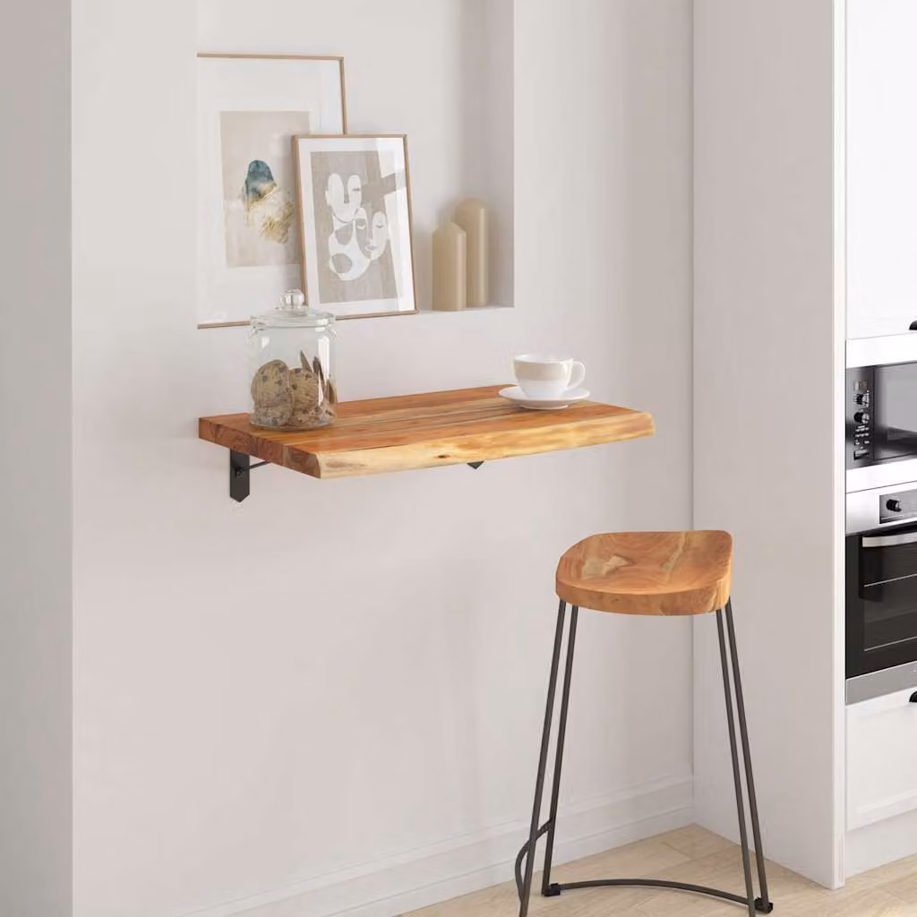 vidaXL Mensola a Muro in Legno di Acacia Marrone Stile Rustico L 50 cm, P 40 cm, H 3,8 cm