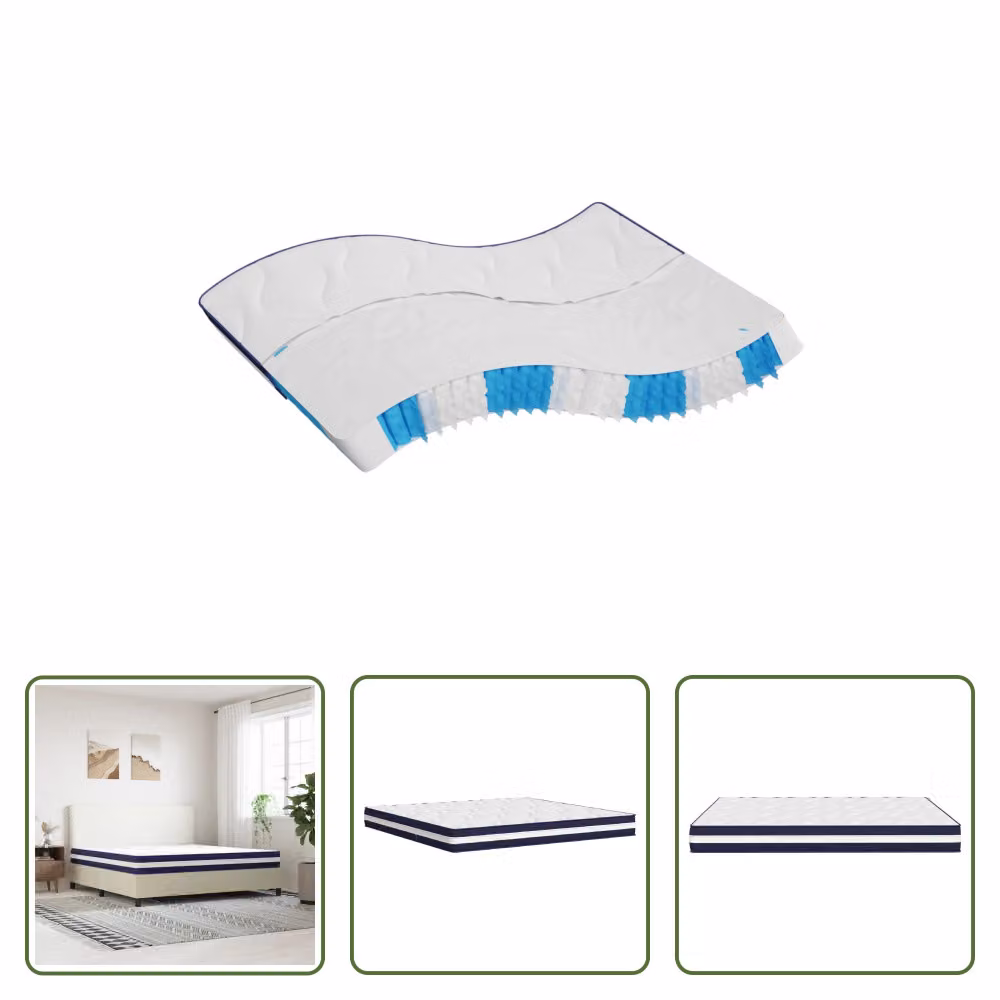 The Living Store Materasso a molle insacchettate di media consistenza 200x200 cm