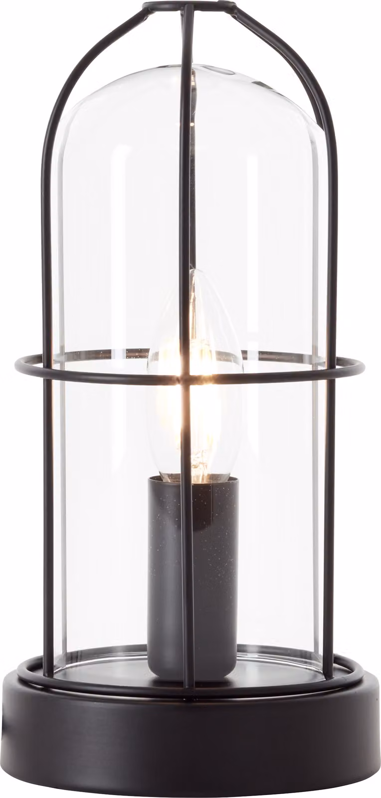 Lampada BRILLIANT Lampada da tavolo Storm nera | 1x D45, E14, 40W, adatta per lampade a goccia (non incluse) | Con interruttore a cavo intermedio