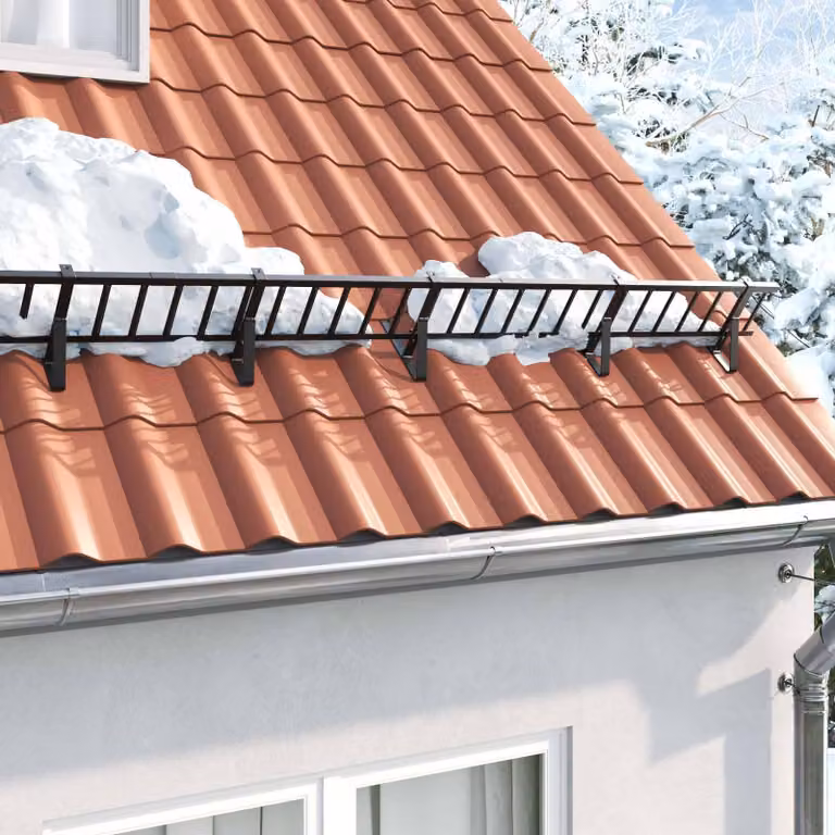 Guardia per neve sul tetto Nero 300 x 29,5 x 34,5 cm Acciaio