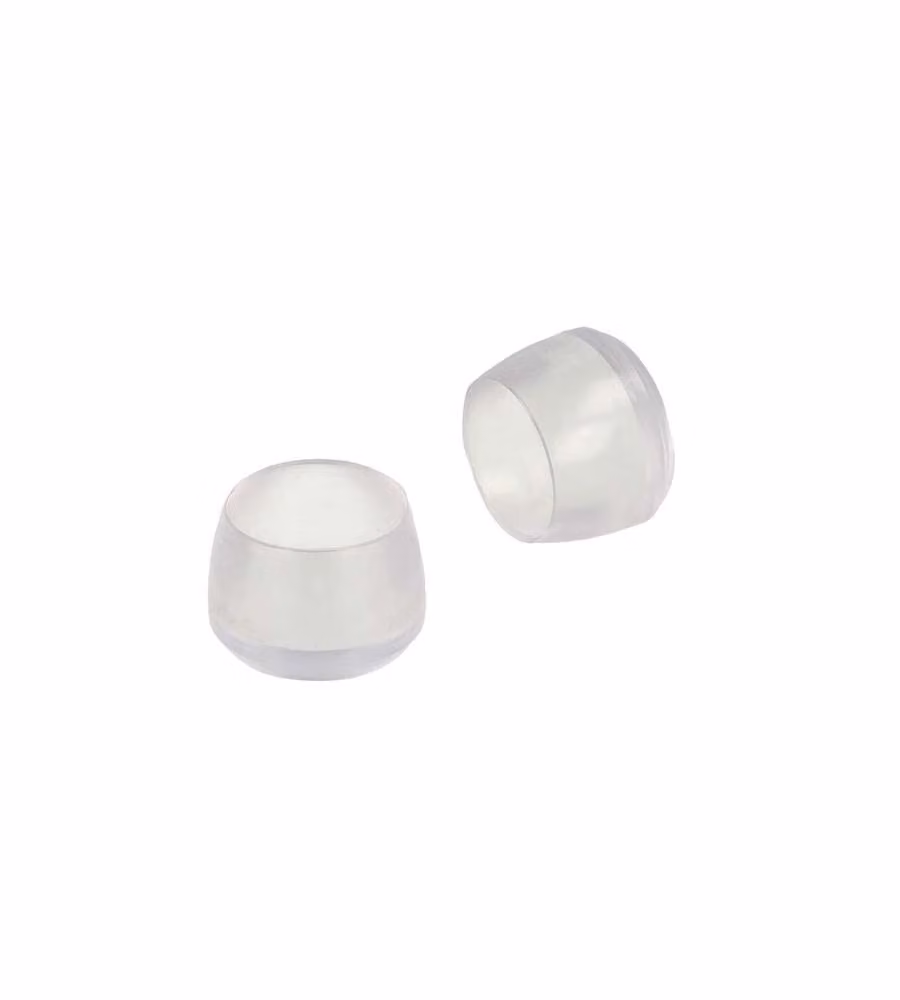 Puntali tondi PVC trasparente 12 - 14 mm. - 8 pz.