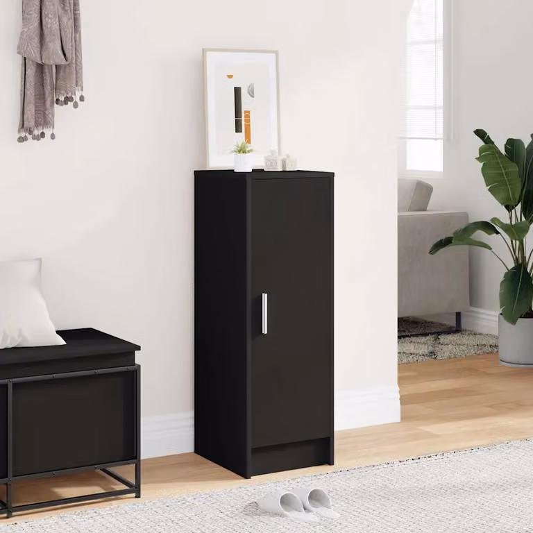 Armadio porta scarpe moderno vidaXL in MDF nero con ante a battente L/P/H: 32 x 35 x 92 cm