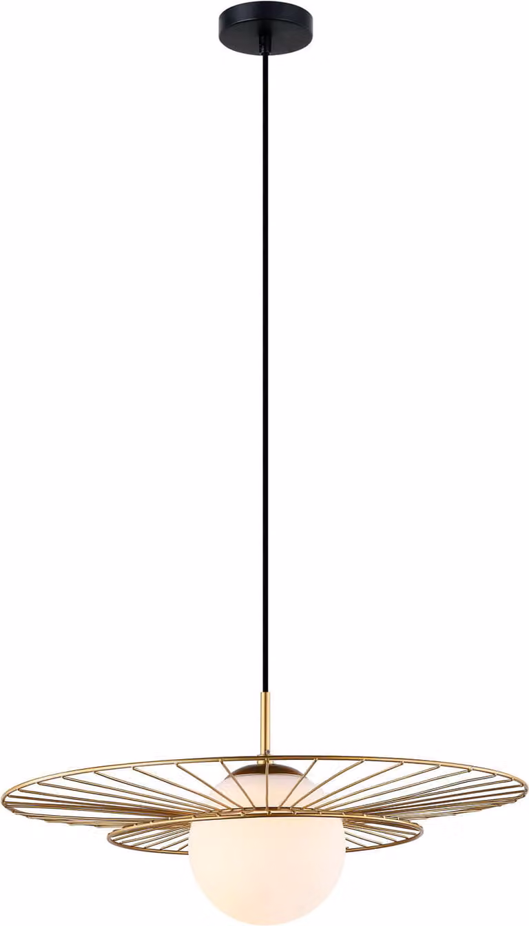 Lampada a sospensione Alison oro-nero-bianca 1xE27x40W vetro, dimensioni: 90x50x50 cm, IP20, Italux