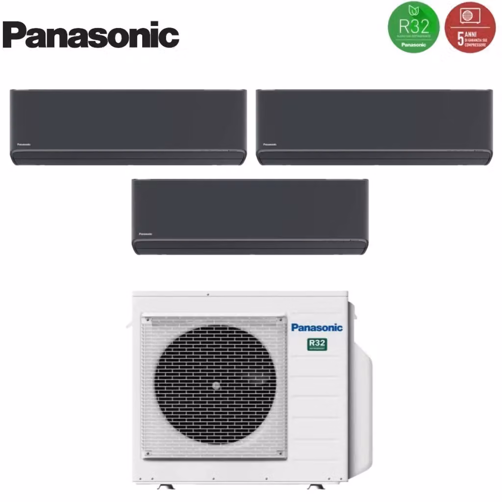 Condizionatore Trial Split Panasonic Etherea Dark Grigio con Wi-Fi Integrato e Classe Energetica A+++ – 2