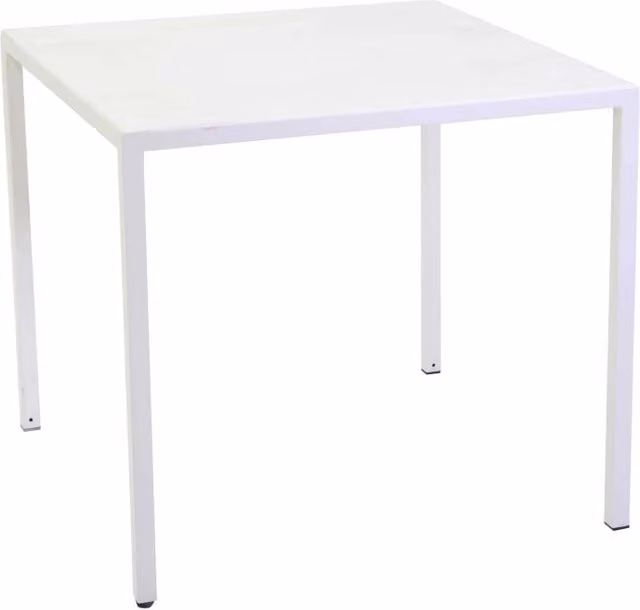 Tavolo metallo autolivellante new Elma bianco quadro cm 80x80h75