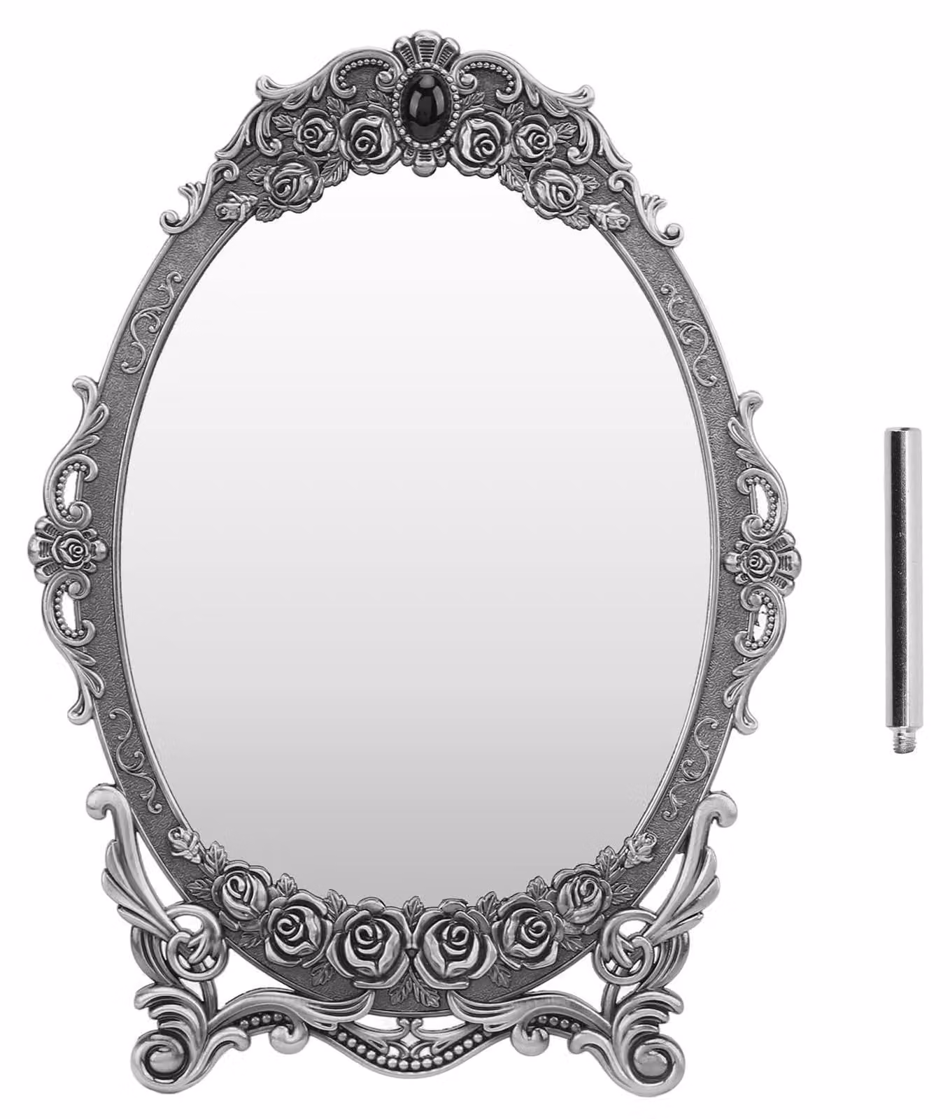 Specchio da tavolo, specchio da trucco vintage, con decorazioni floreali, ideale per la camera da letto