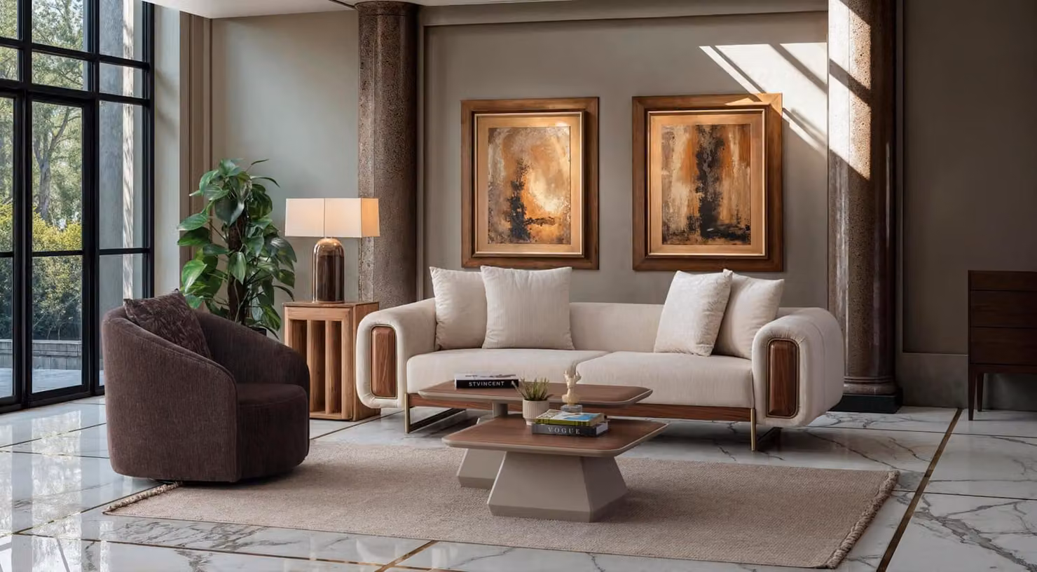 Elegante set da salotto con divano 3+1 dal design moderno