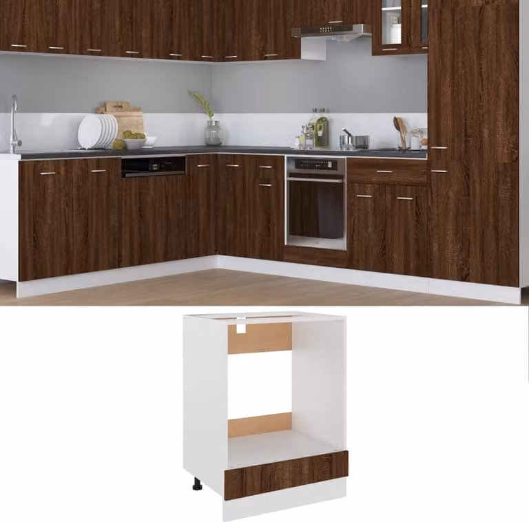The Living Store Armadio da cucina marrone effetto quercia 60x46x81,5 cm materiale legno