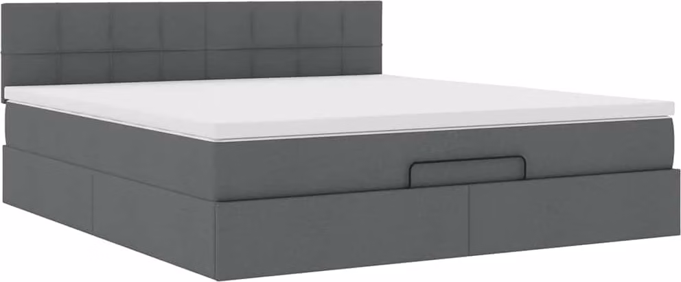 Struttura Letto Pouf con Materasso 180x200 cm in Tessuto