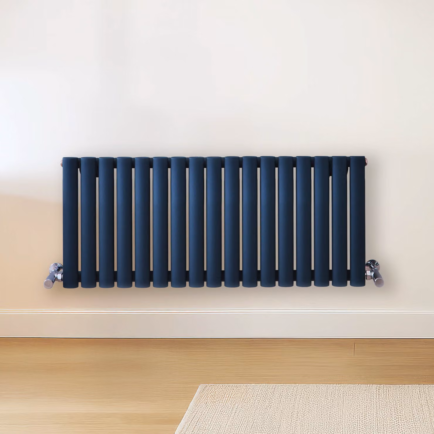 Radiatore di Design Orizzontale  Blu (Deep Sea Blu) -  400mm x 1000mm  - Pannello Doppio  - Revive