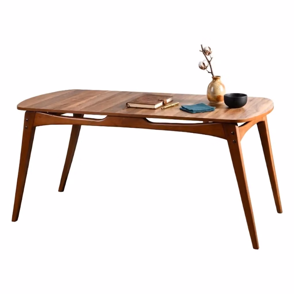 Tavolo fisso DMORA per sala da pranzo, rettangolare in legno marrone, L: 160 cm, P: 80 cm, H: 75 cm – 2