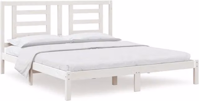 Letto matrimoniale Super King DESIGN IN in legno massello di pino bianco laccato L/P/H: 180 x 200 x 185,5 cm