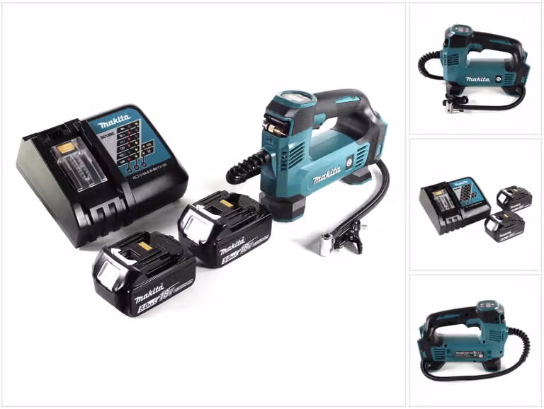 Compressore a batteria Makita DMP 180 RT 18 V 8,3 bar + 2x batterie 5,0 Ah + caricabatterie