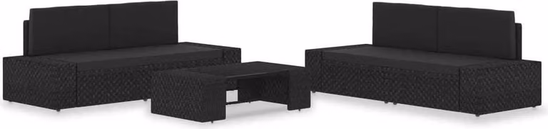 Maison Exclusive - Set da giardino da 5 pezzi in rattan sintetico nero