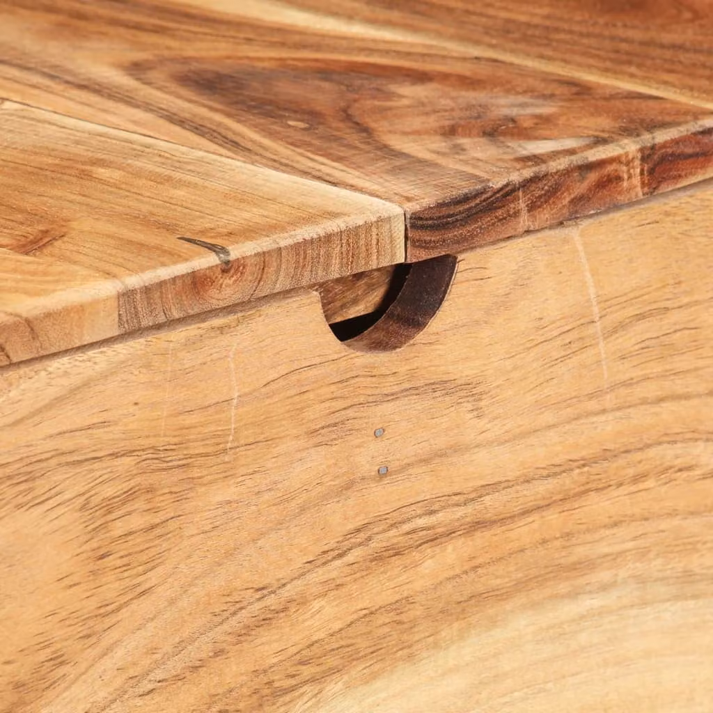 Comodino con specchio 112x45x76 cm in legno massiccio di acacia
