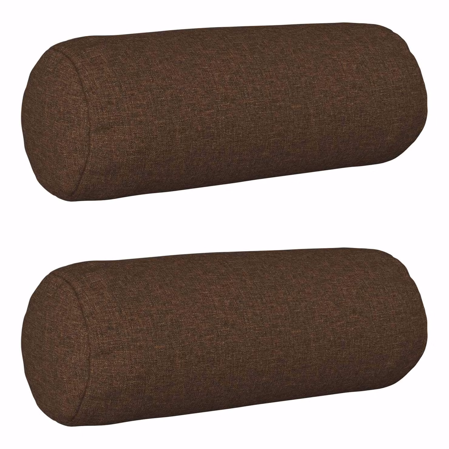 Set di 2 federe rotonde vidaXL HEERLEN marroni in tessuto lavabile, Ø: 15 cm x 40 cm