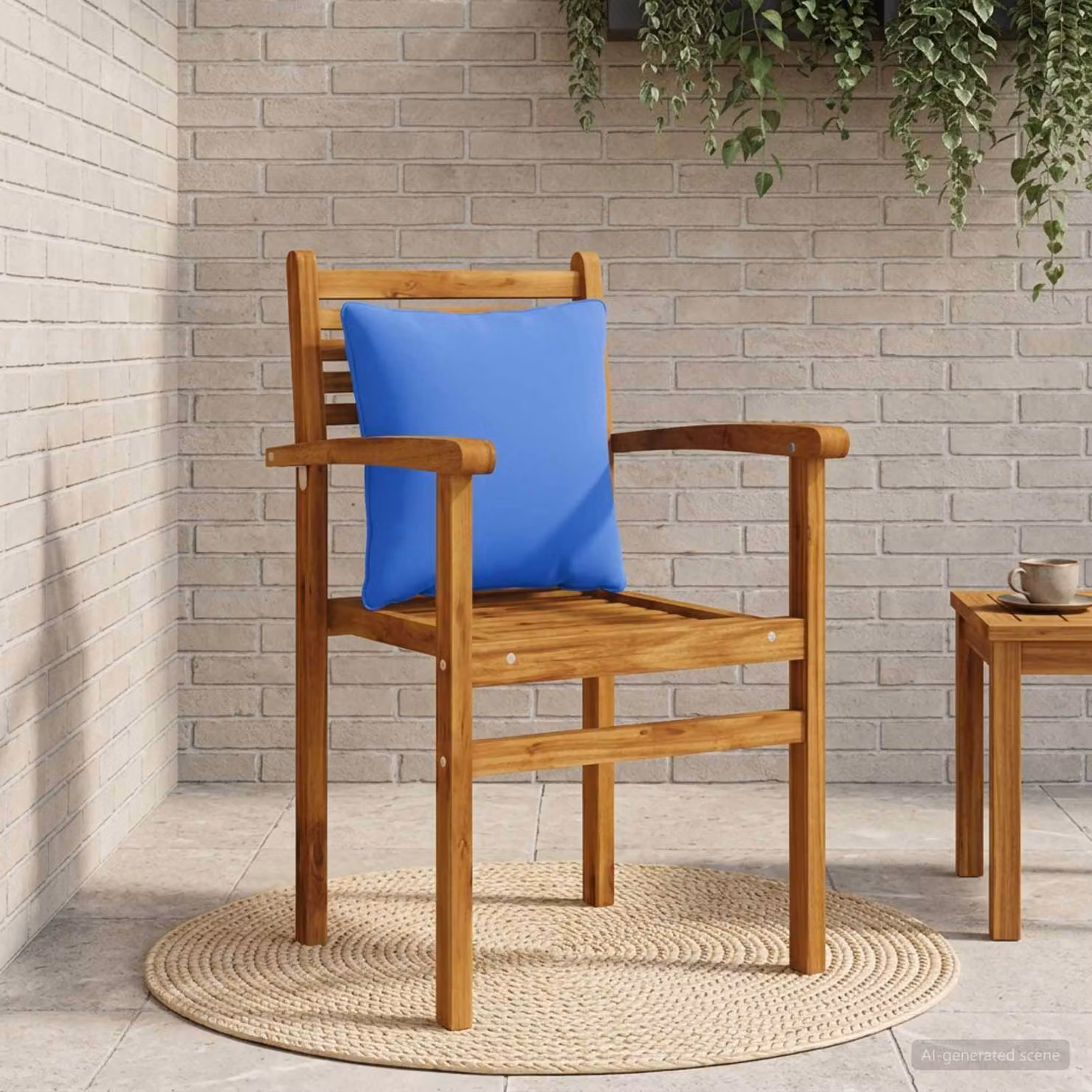Cuscino per schiena vidaXL PUTTEN in poliestere blu reale con rivestimento rimovibile e lavabile in lavatrice