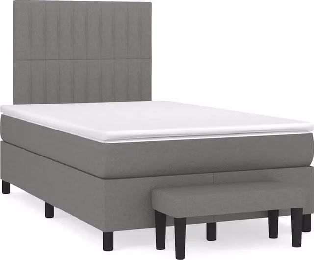 Letto Ibrido con Giroletto a Molle e Materasso vidaXL in Grigio e Bianco L/P/H: 120 x 200 x 193 cm
