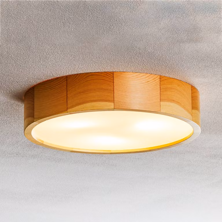 Plafoniera soffitto Cleo TEMAR LIGHTING, dimmerabile, Legno chiaro, Soggiorno / Sala da pranzo, Moderno, Plafoniera