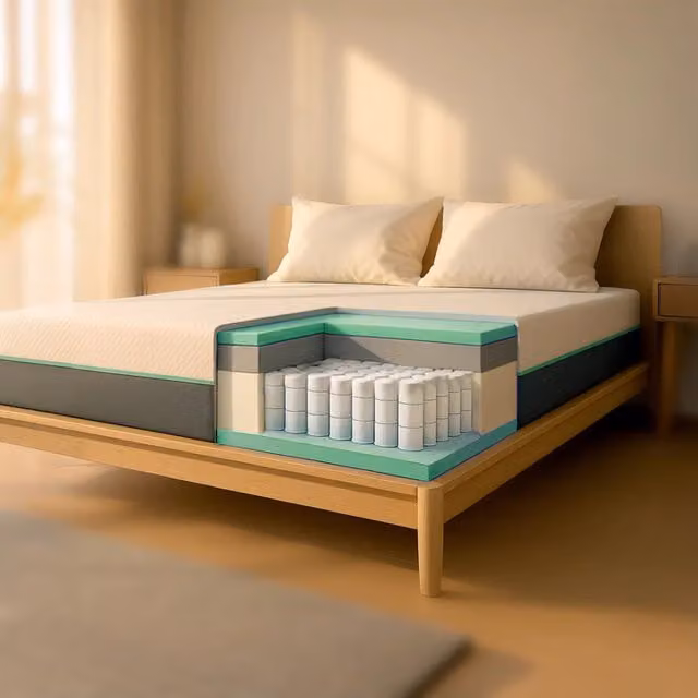 Materasso 160x190 Molle e Memory Foam Alto 25 cm | Anallergico, Traspirante, Sfoderabile | Prodotto in Italia