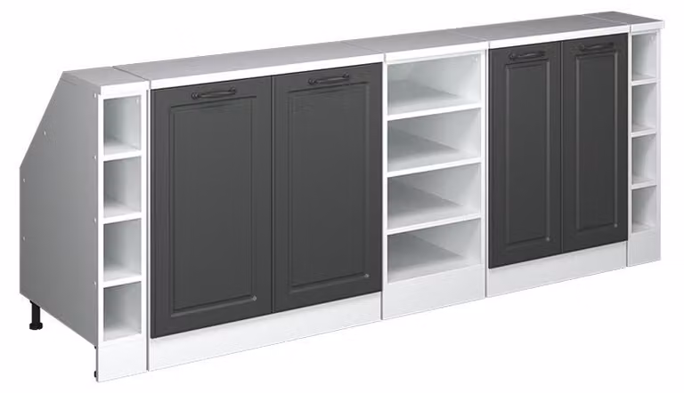 Mobile cucina sottotetto Vicco R-Line Antracite rustico 210 cm Set di 5 carcasse armadio profondità 60 cm, Model 60528