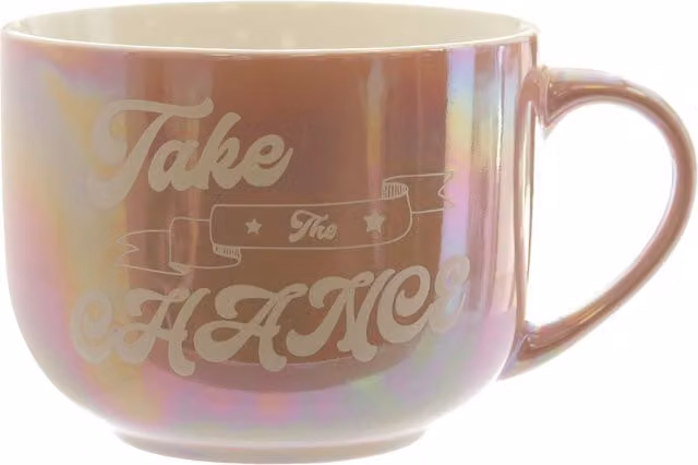 Tazza jumbo in ceramica rosa perlato Take The Chance da 500 ml KASANOVA – 1