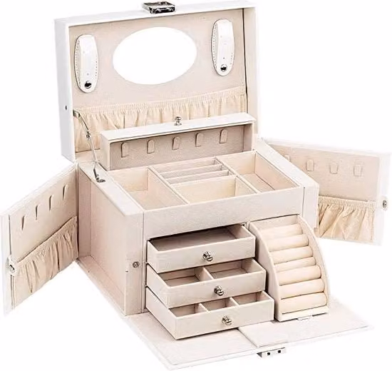 Cassettiera Portatile per Donna / Box per Oreficeria / Cassetti per Oreficeria Portatili per Collane, Orecchini, Anelli - Cassettiera per Magazzino Oreficeria