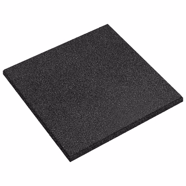 vidaXL Piastrelle per Protezione dalle Cadute in Plastica e Gomma, 12 Pezzi, Nero, 50 x 50 cm