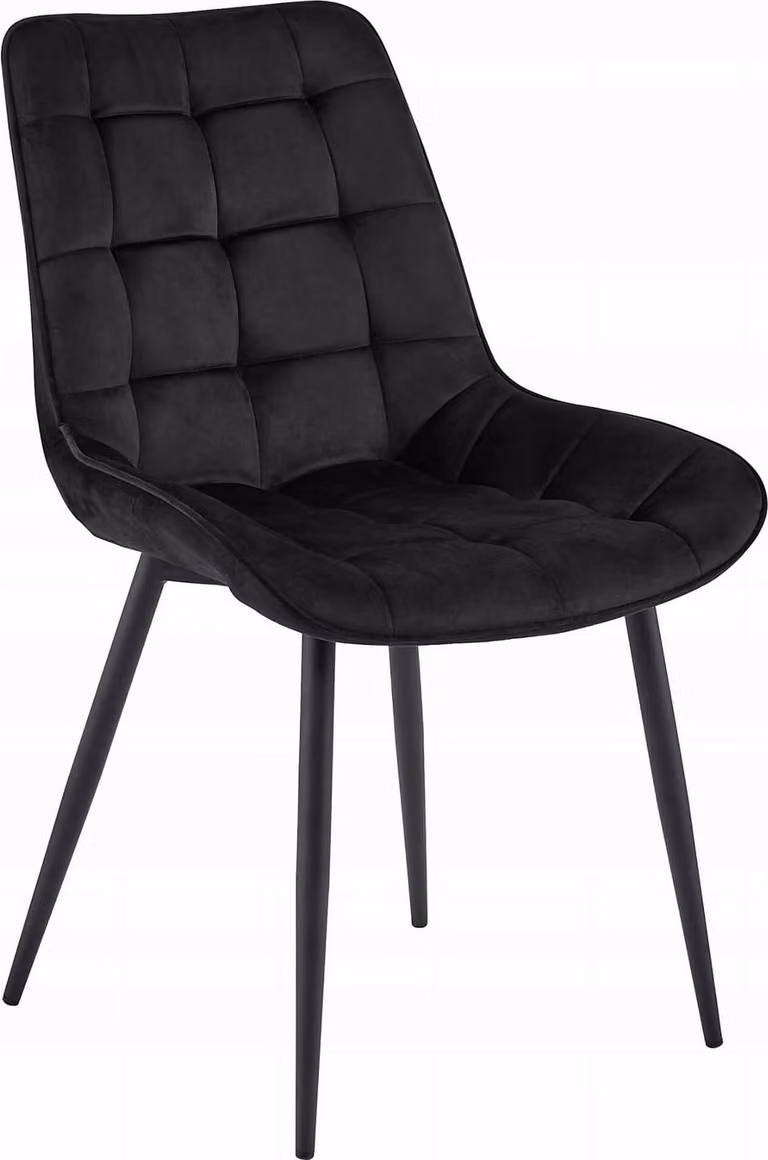 Sala da pranzo, soggiorno, ufficio Sedia BERA - velluto nero / gambe nere