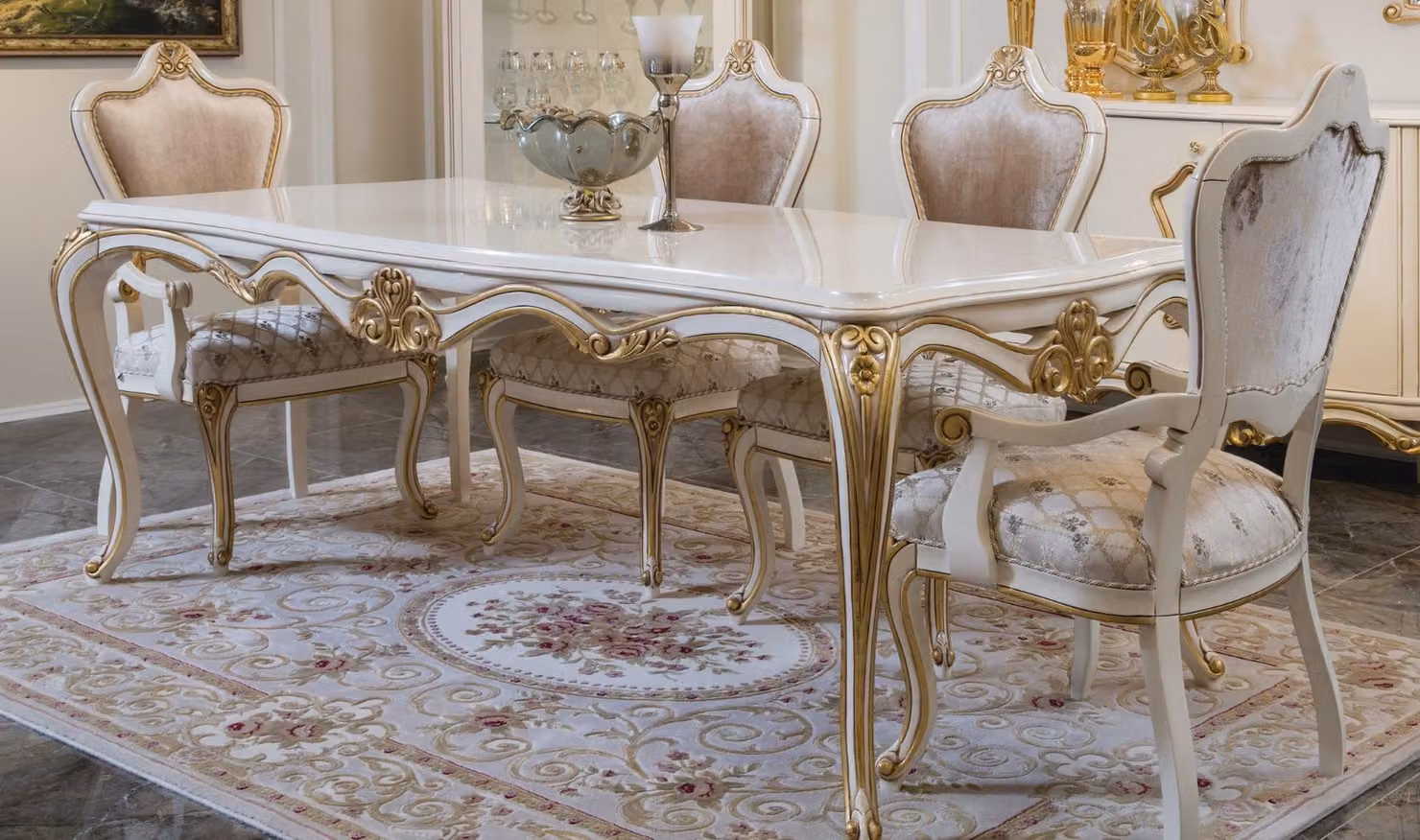 Esszimmer Esstisch Stuhl Set Gruppe Garnitur Tisch Tische Garnitur Luxus 5tlg.