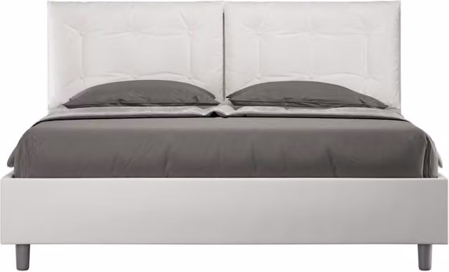 Letto matrimoniale imbottito Annalisa Ityhome con contenitore in similpelle bianco L/P/H: 160 x 200 x 110 cm – 1