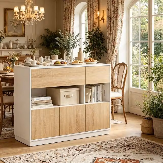 Armadio da ingresso spazioso, credenza e mobile contenitore, armadio portaoggetti, madia per cucina