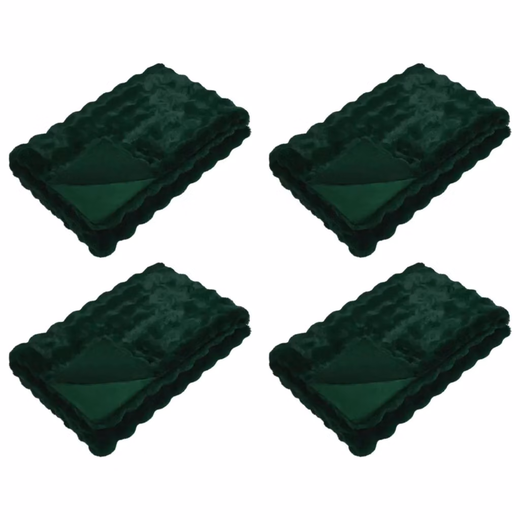 Set di 4 copertine antiscivolo vidaXL Olite in finta pelliccia di coniglio verde, L 270 cm x P 240 cm – 2