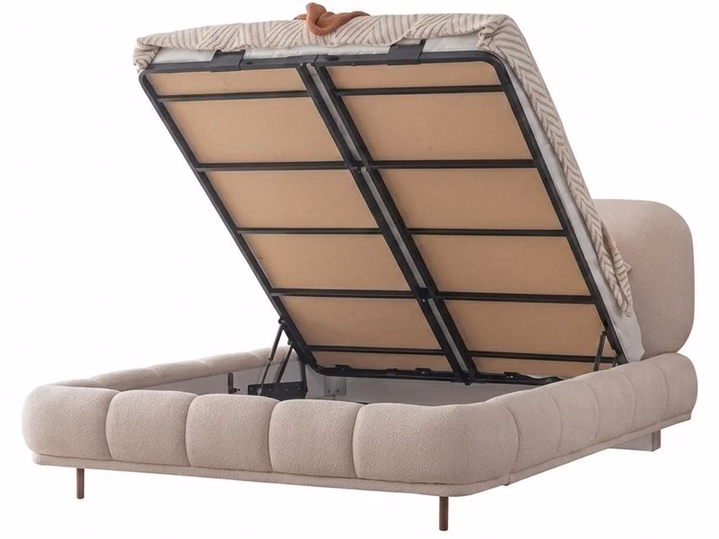 Bett Stil modern beige komfortabel Schlafzimmer bequem geräumig