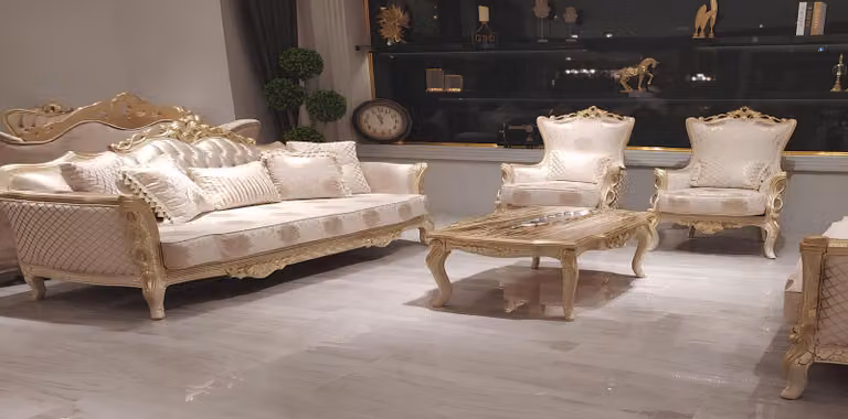 Sofa Sessel Sofas Sofagarnitur 3+1+1 Sitzer Garnitur Luxus Barock Wohnzimmer