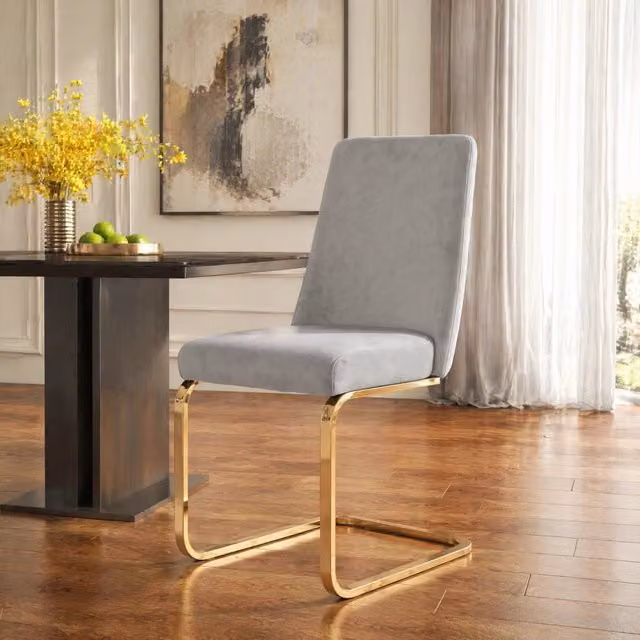 Sedia da pranzo 52 x 45 x 88 cm grigia – schienale capitonné, set da 2