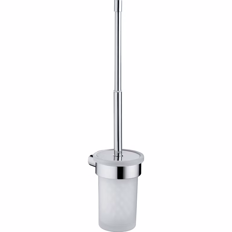 Scopino WC con manico telescopico e ciuffo in setole da muro in alluminio, ottone e Cromall A133-03 Gedy serie AZZORRE Cromato