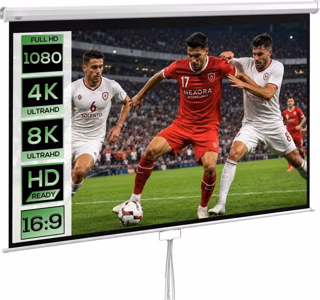 Schermo per proiettore 100 pollici 16:9 4K HD home cinema, telo di proiezione con blocco automatico a parete o soffitto